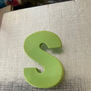 Vintage pin brooch initial S celluloid